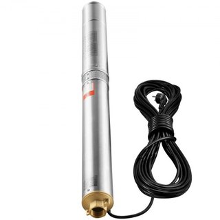 Bomba Sumergible de Pozo Profundo, 1100W 230V 50Hz, 7.1 m³/h Caudal Máximo 105 m Altura Máxima con Cable Eléctrico de 19.4 m, Bombas de Agua de Acero Inoxidable para Riego Industrial y Uso Domésti...