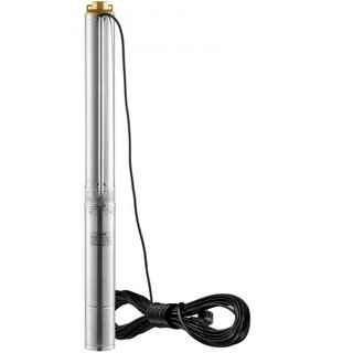 Bomba Sumergible de Pozo Profundo, 1100W 230V 50Hz, 7.1 m³/h Caudal Máximo 105 m Altura Máxima con Cable Eléctrico de 19.4 m, Bombas de Agua de Acero Inoxidable para Riego Industrial y Uso Domésti...