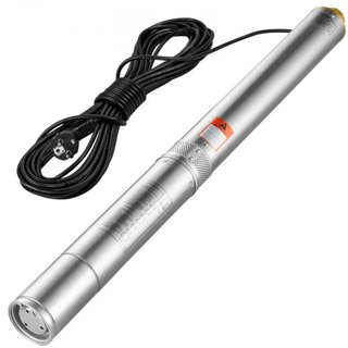 Bomba Sumergible de Pozo Profundo, 1100W 230V 50Hz, 7.1 m³/h Caudal Máximo 105 m Altura Máxima con Cable Eléctrico de 19.4 m, Bombas de Agua de Acero Inoxidable para Riego Industrial y Uso Domésti...
