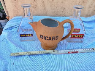 Jarras Ricard de cristal y terracota
