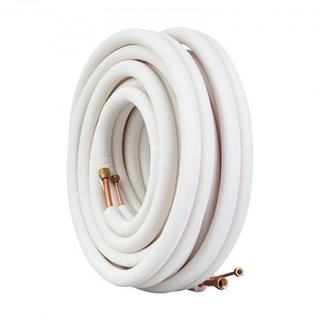 Set di tubazioni Mini Split da 15240mm, tubi in rame da 6,4 e 12,7mm di diametro esterno e isolamento a triplo strato, per refrigerante di climatizzatore Mini Split o pompe di calore