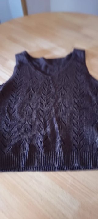 Jersey de punto calado marrón