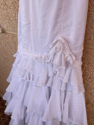 Vestido Flamenca Blanco espalda abierta sin mangas