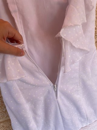 Vestido Flamenca Blanco espalda abierta sin mangas