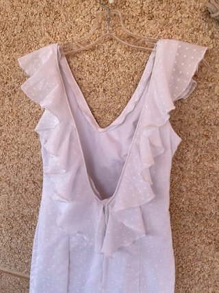 Vestido Flamenca Blanco espalda abierta sin mangas