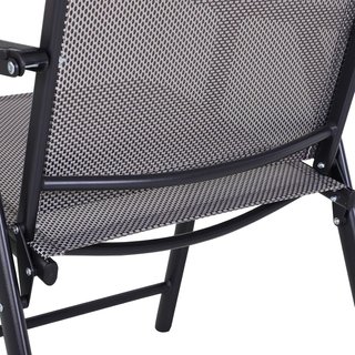 Set de 4 Sillas Plegables de Exterior en Acero y Textilene para Jardín, Terraza o Veranda, Gris, 58 X 64 X 94Cm
