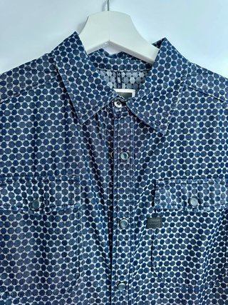 Camisa G-Star RAW Estampada Azul y Blanca