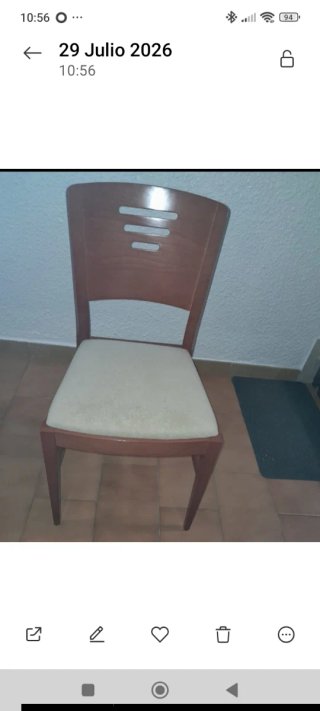 Silla de comedor tapizada.4 sillas