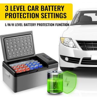Congelatore portatile per auto, frigorifero portatile da 15 litri, congelatore da campeggio a doppia zona di stoccaggio, congelatore freddo da -4 ℉ ~ 50 ℉ 12 Volt, congelatore per auto e uso