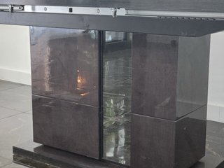 Conjunto 2 mesas madera maciza y cristal