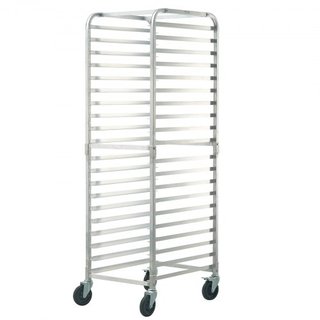 Estante para Pan, Estantes de Panadería Comerciales de 20 Niveles con Ruedas de Freno, Carro de Almacenamiento de Aluminio para Bandejas de Media y Tamaño Completo, Estante de Velocidad para Cocin...