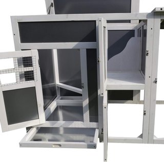 Gallinero Exterior con Techo Impermeable, Área de Correr, Zona de Nidificación, Madera, 160X75X80Cm