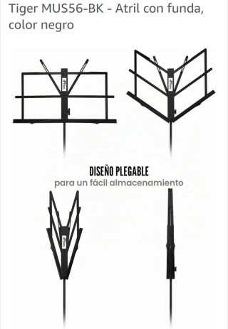 Atril plegable negro con funda