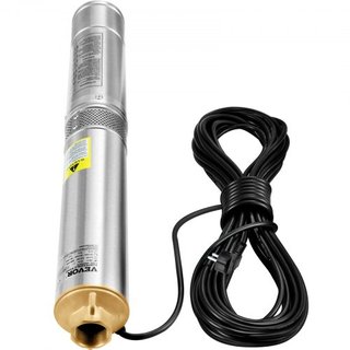 Bomba Sumergible de Pozo Profundo, 750W 230V/50Hz, 100L/min 66 m de Altura Resistente a Arena <5%, Cable Eléctrico de 20 m, Bombas de Agua de Acero Inoxidable de 7.6 cm para Uso Industrial, Irriga...