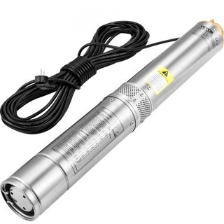 Bomba Sumergible de Pozo Profundo, 750W 230V/50Hz, 100L/min 66 m de Altura Resistente a Arena <5%, Cable Eléctrico de 20 m, Bombas de Agua de Acero Inoxidable de 7.6 cm para Uso Industrial, Irriga...