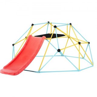 Domo de Escalada, Domo Geométrico de 8FT con Tobogán, para Niños de 3 a 9 Años, Gimnasio Jungle que Soporta 600LBS y Fácil Montaje, con Agarre para Escalar, Equipamiento de Juego para Niños en Int...