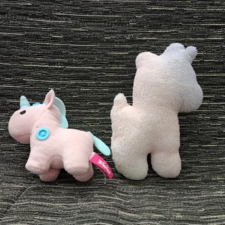 2 Unicornios Peluche Rosa y Blanco