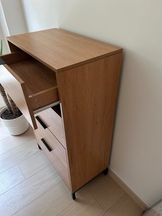 Comoda HOMCOM Melanina Madera Natural 62x35x105