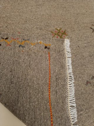 Alfombra Kilim Beige y Naranja