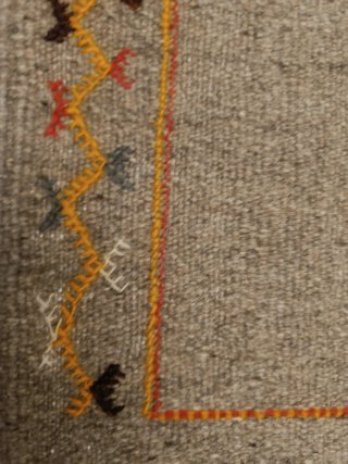 Alfombra Kilim Beige y Naranja