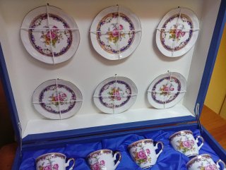 Juego de té porcelana floral