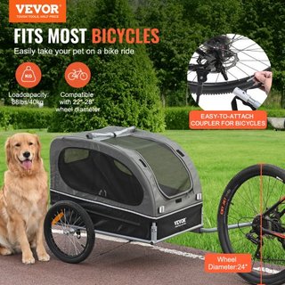 Remolque para Perros, Soporta hasta 88 lbs, Carrito para Mascotas, Transportador de Bicicleta, Marco Plegable Fácil con Ruedas de Liberación Rápida, Acoplador Universal para Bicicleta, Reflectores...