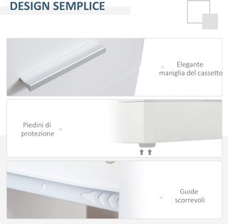 Escritorio Esquinero Moderno de Madera con Cajón, Armario y Estantes, Mobiliario para Oficina y Casa, Blanco