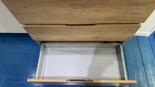 Mueble de baño madera y porcelana