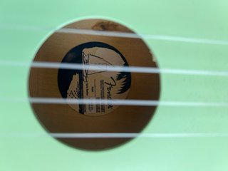 Ukelele Fender color verde menta con funda