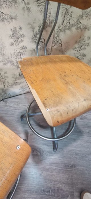 4 Sillas Vintage Estilo Industrial Madera Metal
