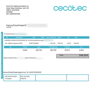Lavavajillas sobremesa Cecotec 2300 en garantía