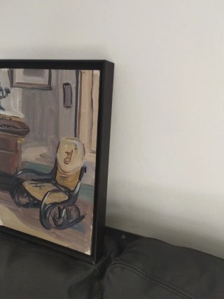 Pintura al óleo con marco