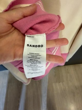 Cárdigan Sandro Beige y Rosa