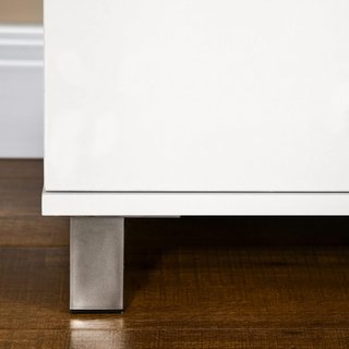 Cómoda de 4 Cajones para Dormitorio, Mueble Multiusos para Sala de Estar y Entrada con Manijas de Metal, Blanco