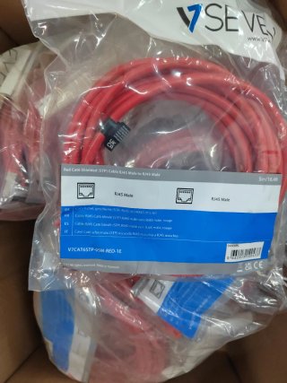 Cable V7 Cat6 STP RJ45 Male a RJ45 Male Rojo 5m