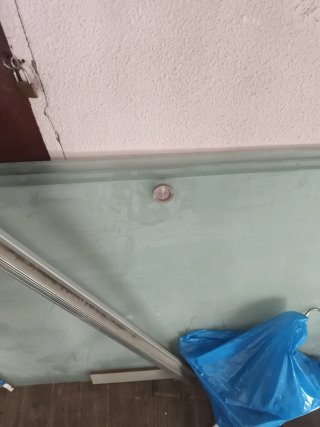 Puerta corredera cristal + 2 fijos