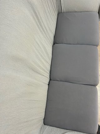 Sofá 3 plazas gris tela