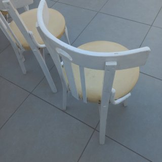 Juego de 3 Sillas Antiguas Blancas
