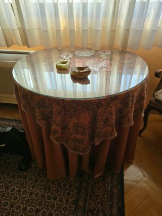 Mesa camilla redonda brasero + 2 sillas