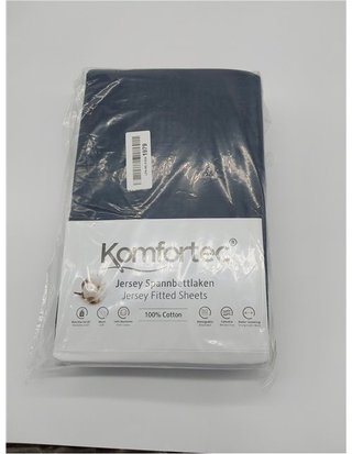Komfortec Sábana Bajera Ajustable de 180 x 200 cm - 100% algodón - Azul Marino
