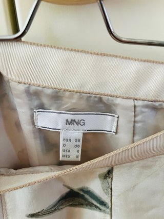 Falda midi floral Mango Talla 38