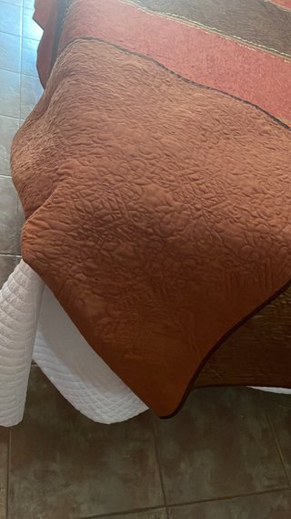 Colcha Matrimonio Tela Marrón Naranja para cama de