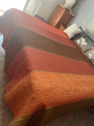 Colcha Matrimonio Tela Marrón Naranja para cama de