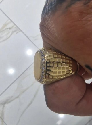 Anillos Oro 18kt Sellos Negro y Circonitas