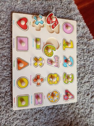 Puzzle de madera educativo números y formas