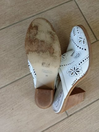 Sabot donna bianchi con fiori