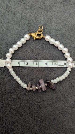 Pulsera perlas y amatista