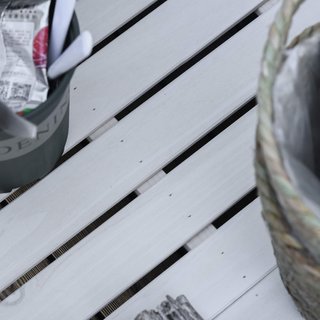 Banco Contenedor de Madera de Abeto, Cofre de Exterior con Patas Antideslizantes 127X56X60Cm, Blanco