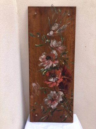 Coppia Quadri Dipinti Olio su Tavola Fiori
