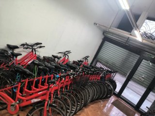 Bicicleta de montaña amarilla